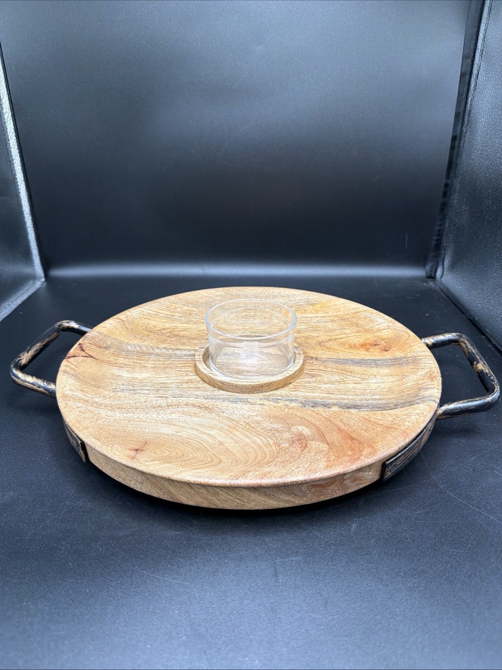 The Global Market Kitchen Collection Chip And Dip 13” Wooden Tray